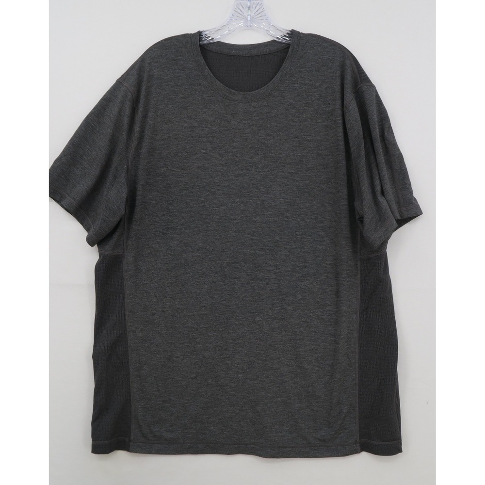 Lululemon Metal Vent Tech Short Sleeve Shirt Charcoal Gray Mesh Training Mens